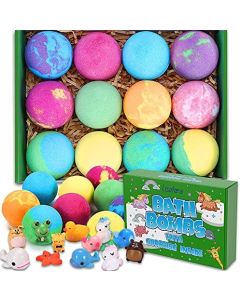 Bath Bombs for Kids with Surprise Inside for Girls Boys Suprise 12 Gift Set, Kids Safe Bubble Bath Fizzies Vegan Essential Oil Spa Fizz Balls Kit…