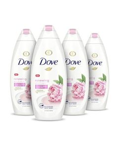 Dove Body Wash 100% Gentle Cleansers, Sulfate Free Peony and Rose Oil Effectively Washes Away Bacteria While Nourishing Your Skin, 22 Fl Oz (Pack of 4)