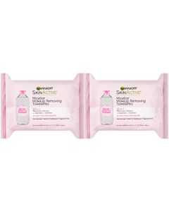 Garnier SkinActive Micellar Facial Cleanser & Makeup Remover Wipes, Gentle for All Skin Types (25 Wipes), 2 Count (Packaging May Vary)