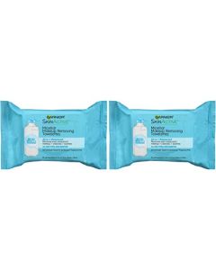 Garnier SkinActive Micellar Facial Cleanser & Makeup Remover Wipes for Waterproof Makeup (25 Wipes), 2 Count (Packaging May Vary)