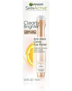 Garnier SkinActive Clearly Brighter Anti-Dark Circle Eye Roller, Sheer Tint Light/Medium, 0.5 Fl Oz (15mL), 1 Count (Packaging May Vary)