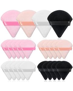 20pcs Triangle Powder Puff, Setting Powder Puff for Make Up, Face Puff Pads for Loose Powder and Press Powder, Makeup Sponge Powder Applicator for Face and Eye