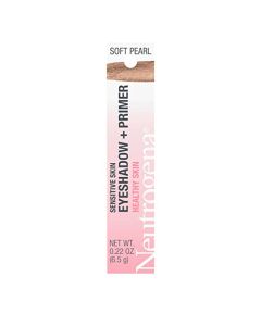 Neutrogena Sensitive Skin Eyeshadow + Primer, a Longwearing, 2-in-1 Metallic Eyeshadow for Sensitive Skin with Pro-Vitamin B5, Lightweight Cream-to-Powder Formula, Soft Pearl, 0.22 oz