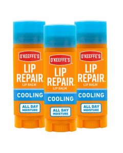 O'Keeffe's Cooling Relief Lip Repair Lip Balm for Dry, Cracked Lips, Stick, (Pack of 3)