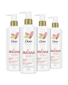Dove Body Love Body Cleanser Radiance Renew 4 Count For Dull Skin Exfoliating Body Wash with Vitamin C Serum 17.5 fl oz