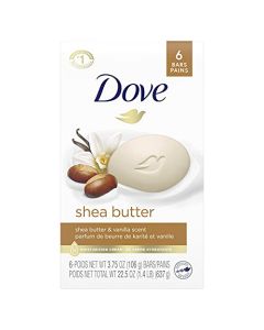 Dove Beauty Bar Gentle Skin Cleanser Moisturizing for Gentle Soft Skin Care Shea Butter More Moisturizing Than Bar Soap 3.75 oz 6 Bars