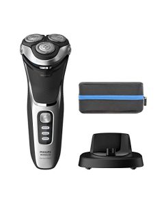 Philips Norelco Shaver 3800, Rechargeable Wet & Dry Shaver with Pop-up Trimmer, Charging Stand and Storage Pouch, Space Gray, S3311/85