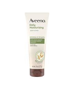 Aveeno Daily Moisturizing Body Scrub, Exfoliating Body Wash for Smoother, Healthier Looking Skin, Soothing Prebiotic Oat Formula, Sulfate-Free, Soap-Free & Dye-Free, 8 oz