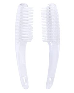 Nail Brush for Cleaning Fingernails 2 Pack, ZUFUGHJK Fingernail Scrub Brush, Multifunctional Plastic Handle Pedicure Brushes, Nail Scrub Brush Set, Manicure Brush for Toes and Nails Women Men,clear