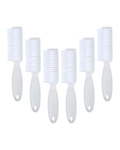 Nail Brush Fingernail Cleaner, ZUFUGHJK 6 Pack fingernail cleaning brush Fingernail Scrub Nail Brushes with Handle Grip Hand Pedicure Scrubbing kit for Nails and Toes,Clear