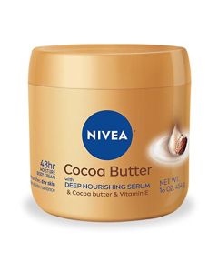 NIVEA Cocoa Butter Body Cream with Deep Nourishing Serum, Cocoa Butter Cream for Dry Skin, 16 Ounce Jar