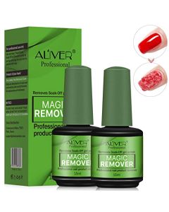 Gel Nail Polish Remover 2 Pack, Professional Gel Remover for Nails, Easily & Quickly Remove Nail Polish in 3-5 Minutes, Doesn't Hurt Nails, for UV Plastic Nails, Acrylic Nails, Natural Nails