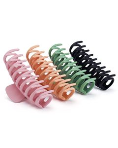 4 Pcs Hair Claw Clips For Women Girls - Large Hair Clips for Thick Hair Nonslip Strong Hold French Design Hair Styling Accessories Neutral Hair Claws