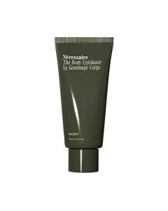 Nécessaire The Body Exfoliator. Bergamot. AHA/BHA/PHA. Activated Charcoal. Erase KP. Smooth Rough Patches. Release Ingrowns. Hypoallergenic. Dermatologist-Tested. Non-Comedogenic. 180 ml / 6.1 fl oz