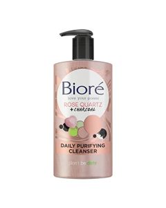 Bioré Rose Quartz + Charcoal Daily Purifying Cleanser, Oil Free Facial Cleanser Energizes Skin, Dermatologist Tested and Cruelty Free, 6.77 oz, Packaging May Vary