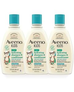 Aveeno Baby Aveeno Kids 2-in-1 Shampoo & Conditioner, Hydrating Shampoo and Conditioner, Oat Extract Gentle Scent, 12 fl. oz (Pack of 3)