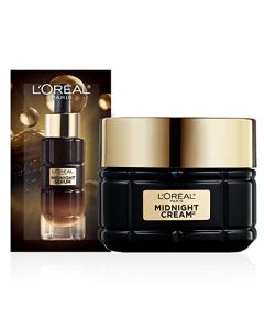 L'Oreal Paris Age Perfect Anti Aging Midnight Cream, Antioxidants & Vitamin E to Smooth Wrinkles & Firm Skin 1.7 oz + Serum Sample (Packaging May Vary)