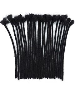 Tianrun Human Hair Dreadlock Extensions 0.4 CM Handmade For Full Head Human Hair Locs Handmade Can Be Dyed and Bleached Soft Dreadlocks (08 Inch, Natural 30 Stands)