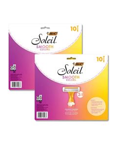 BIC Soleil Smooth Colors Razors with Aloe Vera and Vitamin E Lubricating Disposable Razors for Women, 20-Count, 3 Blades