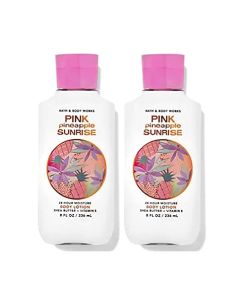 Bath and Body Works Super Smooth Body Lotion Sets Gift For Women 8 Oz -2 Pack (Pink Pineapple Sunrise)