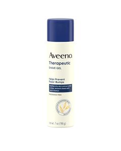 Aveeno Therapeutic Shave Gel with Oat and Vitamin E to Help Prevent Razor Bumps, Soothes Dry Skin and Provides a Close, Smooth Shave with Less Irritation, Fragrance-Free, 7 oz