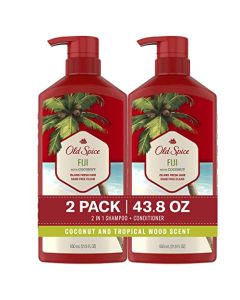 Old Spice Fiji 2-in-1 Shampoo and Conditioner for Men, 43.8 Fl Oz Each, Twin Pack