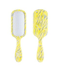 The Knot Dr. for Conair Hair Brush, Wet and Dry Detangler, Removes Knots and Tangles, For All Hair Types, Yellow/Grey Zebra