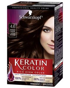 Schwarzkopf Keratin Color Permanent Hair Color Cream, 4.6 Intense Cocoa