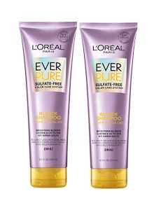 L'Oreal Paris EverPure Blonde Sulfate Free Shampoo for Color-Treated Hair, Neutralizes Brass + Balances, For Blonde Hair, 2 Count (8.5 Fl; Oz each) (Packaging May Vary)