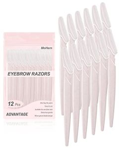 Eyebrow Razor for Women, 12 Pcs Dermaplaning Tool for Face Professional, Face Razor for Women Facial Hair Remover (Wheat Pink)