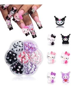 70 Pcs Nail Charms, TemBelle Slime Charms, Resin Flatbacks 3D Nail Charms for Nail Art Decorations Supplies, DIY Art Nail,Hair Clips, Refrigerator Magnets, Dress Up and Phone Cases Etc (7 Colors)