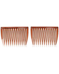Goody Side Hair Combs for All Hair Types, 2-Pack - Mock Tortoise - Pain-Free Accessories for All-Day Wear & Ideal for Fine, Medium & Long Hair - Secure and Comfortable Hold
