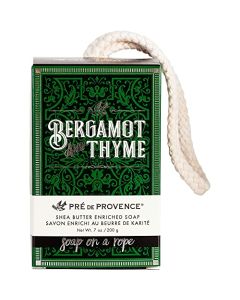 Pre de Provence Bergamot & Thyme Men's Fragrance Collection, Soap On A Rope, 200 G