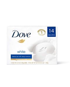 Dove Beauty Bar Gentle Cleanser for Softer and Smoother Skin with 1/4 Moisturizing Cream White More Moisturizing than Bar Soap, 3.75 oz, 14 Bars