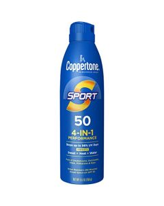 Coppertone SPORT Sunscreen Spray SPF 50, Water Resistant Spray Sunscreen, Broad Spectrum SPF 50 Sunscreen, 5.5 Oz Spray