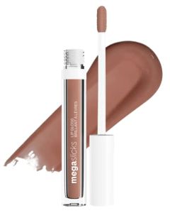 wet n wild Lip Gloss Mega Slicks High Shine Lip Gloss, Long Lasting, Hyaluronic Acid, Nude Mood