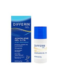Differin Acne Treatment Gel, 30 Day Supply, Retinoid Treatment for Face with 0.1% Adapalene, Gentle Skin Care for Acne Prone Sensitive Skin, 15g Pump (Packaging May Vary)