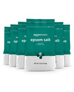 Amazon Basics Epsom Salt Soaking Aid, Eucalyptus Scented, 3 Pound (Pack of 6) (Previously Solimo)