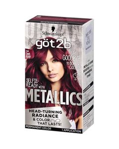 Schwarzkopf Got2b Metallics Permanent Hair Color, M68 Dark Ruby