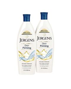 Jergens Skin Firming Body Lotion, Dry Skin Moisturizer with Collagen and Elastin, Deep Moisture, Dermatologist Tested, White 8 Ounces (Pk of 2)
