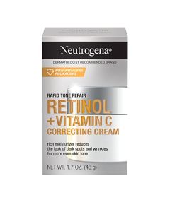 Neutrogena Rapid Tone Repair Retinol + Vitamin C Correcting Cream, Tone Evening Face & Neck Cream with Vitamin C, Retinol & Hyaluronic Acid for Dark Spots, Fine Lines & Wrinkles, 1.7 oz