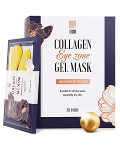 LE GUSHE Under Eye Patches - 24K Gold Under Eye Mask Anti-Aging Hyaluronic Acid Collagen Under Eye Pads Reducing Dark Circles & Wrinkles Treatment Gel Bags (30 pairs gold)