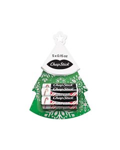 ChapStick Holiday Flavored Lip Balm Gift Set Bundle, Christmas Tree, Ornament and Stocking Gift Packs, Lip Moisturizer and Christmas Stocking Stuffer - 5 Total Tubes