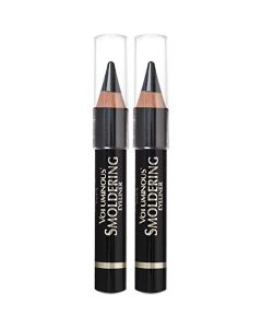 L'Oreal Paris Makeup Eyeliner Voluminous Smoldering Eye Pencil with Custom Sharpener, Kajal Inspired and Richly Intense, Black, 2 Count