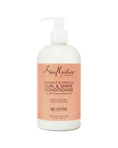 SheaMoisture Conditioner Curl and Shine Silicone Free for Curly Hair Coconut Hibiscus Moisturize & Define 13oz.