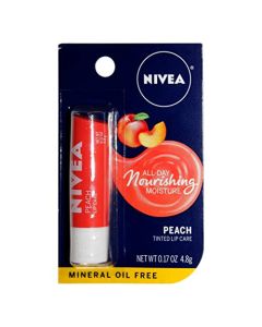 Nivea (1) Stick All-Day Nourishing Moisture Tinted Lip Care - Peach - Shea Butter & Jojoba Mineral Oil Free