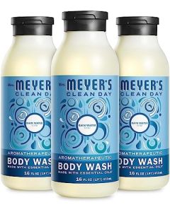 Mrs. Meyer's Moisturizing Body Wash for Women and Men, Biodegradable Shower Gel Formula Made with Essential Oils, Rain Water, 16 oz Bottle, Pack of 3