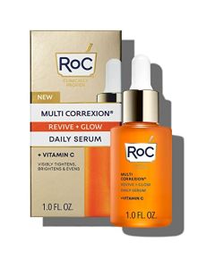 RoC Multi Correxion Revive + Glow 10% Active Vitamin C Serum for Face, Daily Anti-Aging Wrinkle and Skin Tone Skin Care Treatment, Brightening Serum for Dark Spots, 1 Fluid Ounce