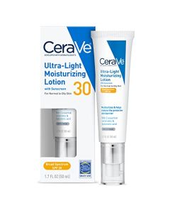 CeraVe Moisturizing Lotion SPF 30| Sunscreen and Face Moisturizer with Hyaluronic Acid & Ceramides | Oil Free | 1.7 Ounce