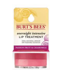 Burts Bees Passion Fruit and Chamomile Overnight Intensive Lip Treatment with and Ceramides, Lip Hydrates Lips 8 Hours, Natural Origin, 0.25 oz